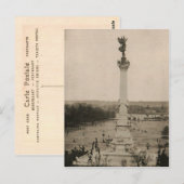 Carte Postale Colonne Bordeaux Girondins France 1926 Réplique (Devant / Derrière)