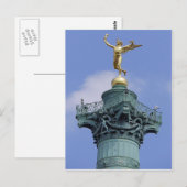 Carte Postale Colonne, Place de la Bastille, Paris (Devant / Derrière)