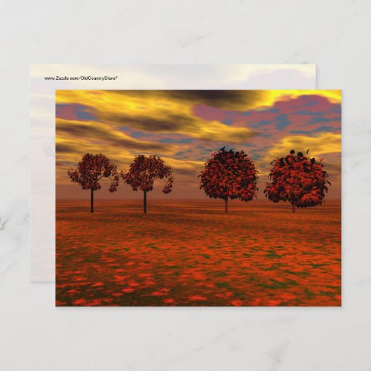 Carte Postale Colonnes d'automne Maple Trees Cadeaux d'art (Devant / Derrière)