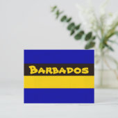 Carte Postale Colonnes de bande de drapeau de la Barbade (Debout devant)