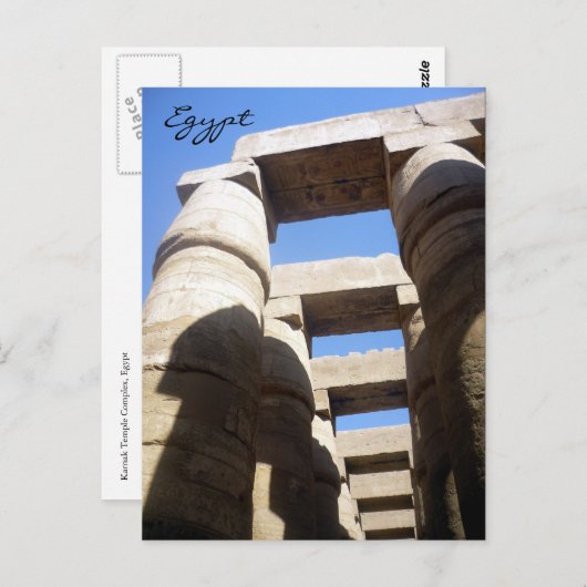Carte Postale colonnes supérieures karnak (Devant / Derrière)