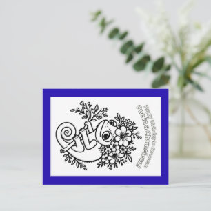 Carte Postale Color-It-Yourself™ Caméléon Anniversaire