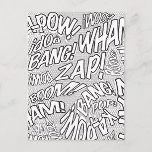 Carte Postale Color Me Fun Retro Comédie Livre Pop Art