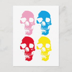 CARTE POSTALE COLOR SKULLS