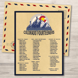 Carte Postale Colorado 14ers Fourteeners Escalade de montagne