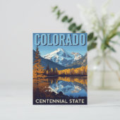 Carte Postale Colorado Centennial State Mountain Lake (Debout devant)