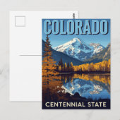 Carte Postale Colorado Centennial State Mountain Lake (Devant / Derrière)