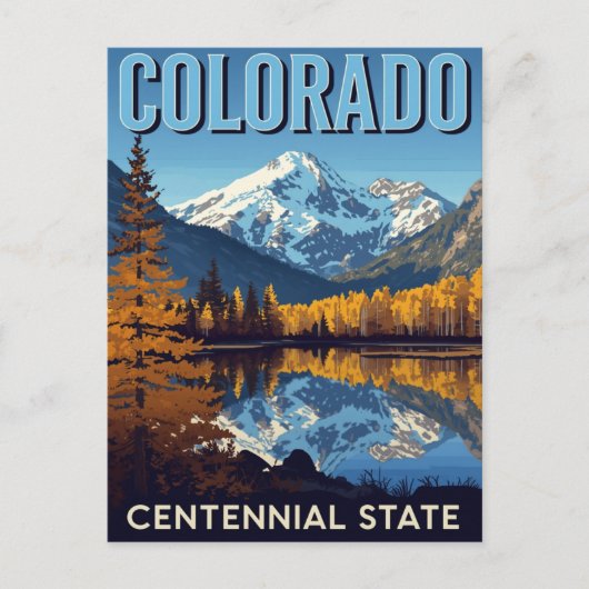 Carte Postale Colorado Centennial State Mountain Lake (Devant)