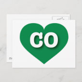Carte Postale Colorado Coeur Vert - J'aime CO (Devant / Derrière)