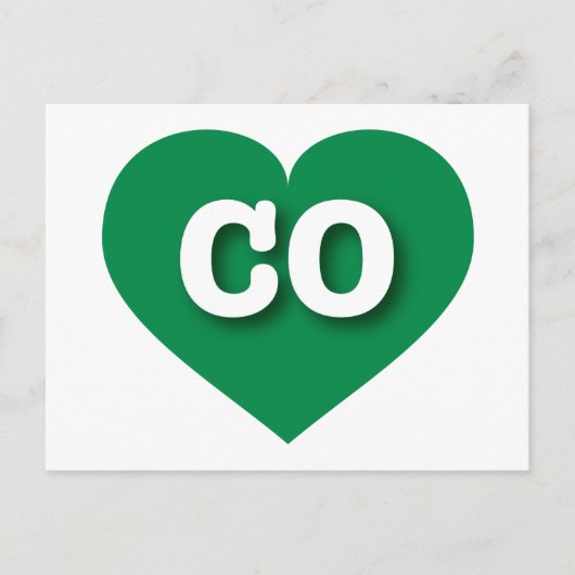 Carte Postale Colorado Coeur Vert - J'aime CO (Devant)