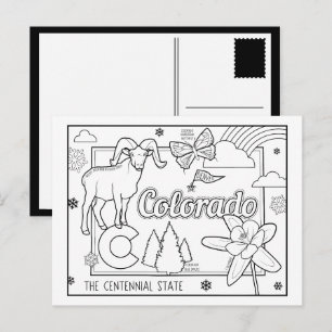 Carte Postale colorado coloriez collage