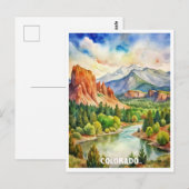 Carte Postale Colorado Mountains aquarelle peinture (Devant / Derrière)