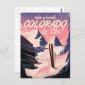 Carte Postale Colorado poster de voyage rétro (Devant / Derrière)