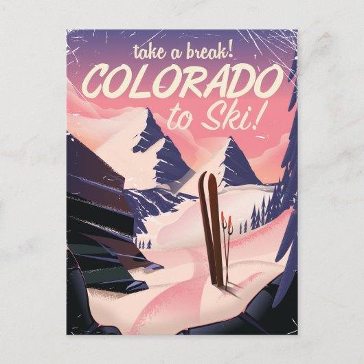 Carte Postale Colorado poster de voyage rétro (Devant)