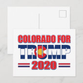 Carte Postale Colorado pour Trump - Trump 2020 (Devant / Derrière)