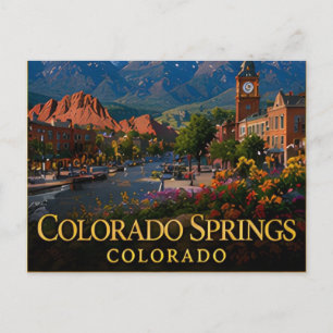 Carte Postale Colorado Springs Pikes Peak & Montagnes Rocheuses