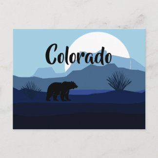Carte Postale Colorado State Monochromatic Blue Tones