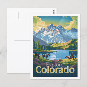 Carte Postale Colorado USA Amérique Vintage célèbre Travel Place