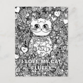 Carte Postale Coloration Abstraite personnalisée pour chats (Devant)