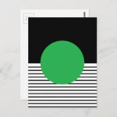 Carte Postale Colorbloc noir blanc et cercle vert (Devant / Derrière)