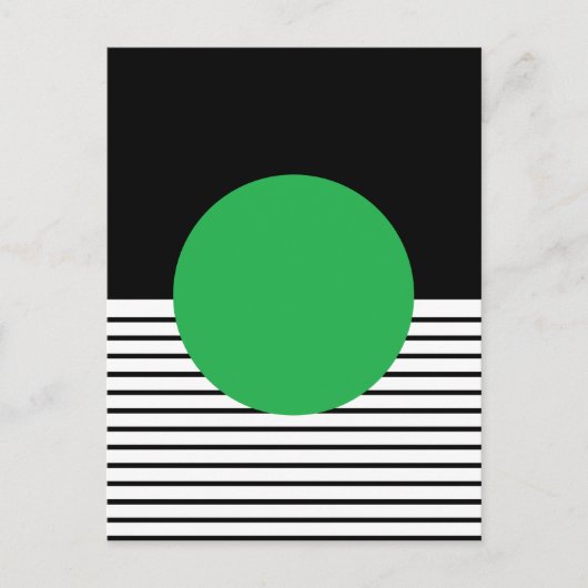 Carte Postale Colorbloc noir blanc et cercle vert (Devant)