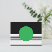 Carte Postale Colorbloc noir blanc et cercle vert (Debout devant)