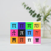 Carte Postale colorblock happy pi day (Debout devant)