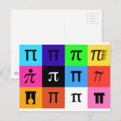 Carte Postale colorblock happy pi day (Devant / Derrière)