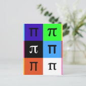 Carte Postale colorblock happy pi day (Debout devant)