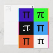 Carte Postale colorblock happy pi day (Devant / Derrière)