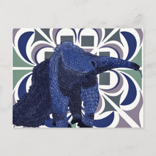 Carte Postale Coloré Abstrait Anteater géant Faune