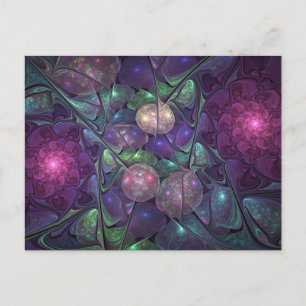 Carte Postale Coloré brillant Art Abstrait Fractal moderne