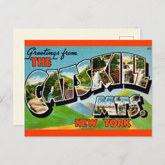 Carte Postale Coloré Catskill Mountains Salutations (Devant / Derrière)