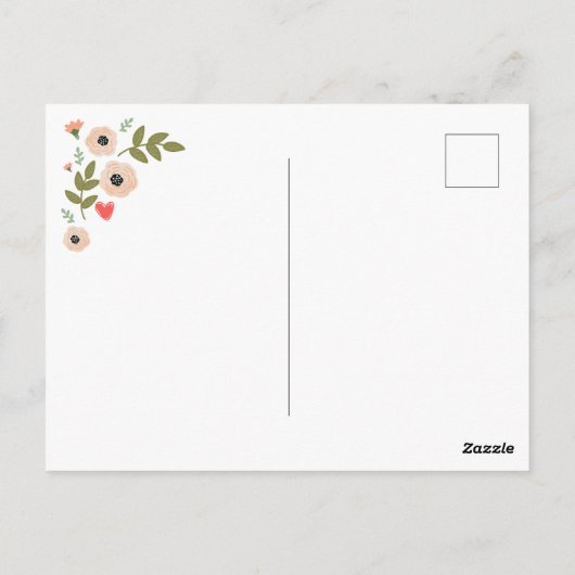 Carte Postale Coloré Floral Valentine (Dos)