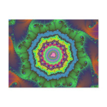 Coloré Fractal vert, orange et bleu