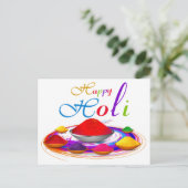 Carte Postale Coloré Happy Poudres Holi Paint Swirl (Debout devant)