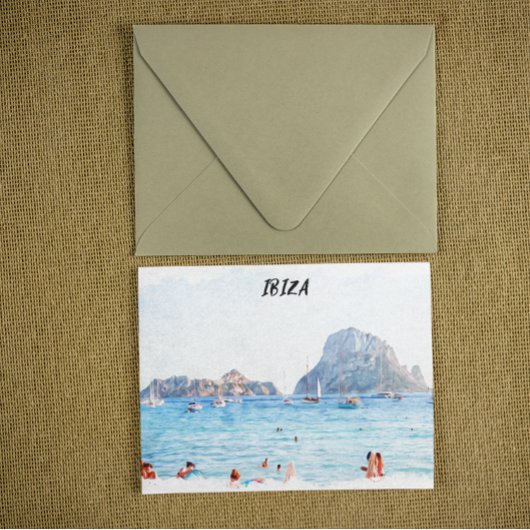 Carte Postale Coloré Ibiza Beach Vacation Souvenir