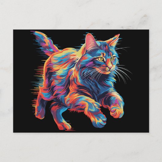 Carte Postale Coloré Maine Coon (Devant)