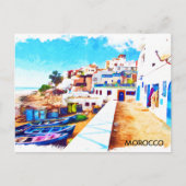 Carte Postale Coloré Maroc Voyage Aquarelle (Devant)