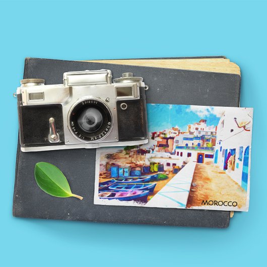 Carte Postale Coloré Maroc Voyage Aquarelle