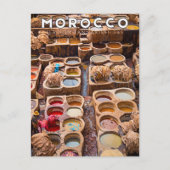 Carte Postale Coloré Marocain Fes Médina Tanneries en cuir (Devant)