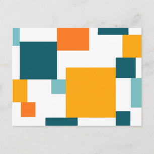 Carte Postale Coloré, moderne, jouant carré motif géométrique