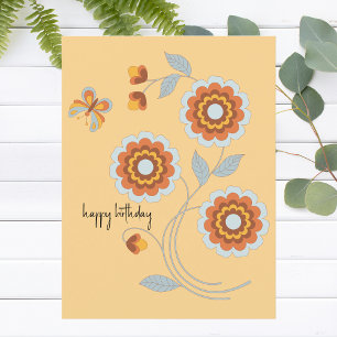Carte Postale Coloré Moderne Minimaliste Joyeux Anniversaire Vin