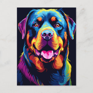 Carte Postale Coloré Rottweiler