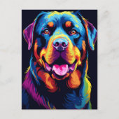 Carte Postale Coloré Rottweiler (Devant)