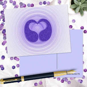 Carte Postale Coloré Spirales Violettes Art du cœur Bonjour