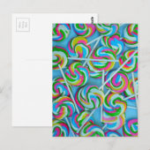 Carte Postale Coloré tourbillonnant lollipops motif (Devant / Derrière)