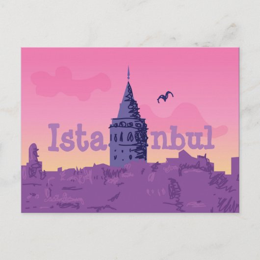 Carte postale colorée à Istanbul (Devant)