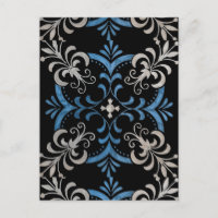 Carte postale colorée à motifs floraux