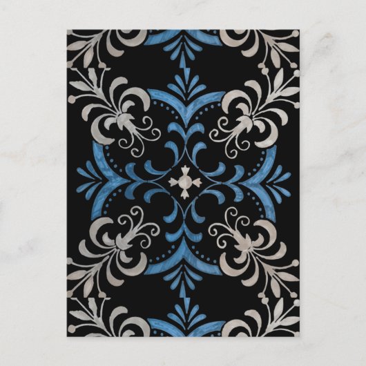 Carte postale colorée à motifs floraux (Devant)